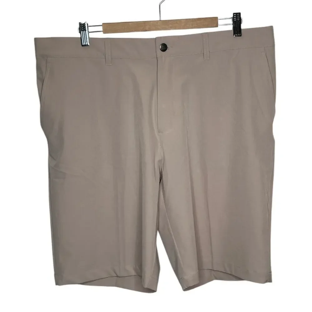 Adidas Taupe Stretch Flat Front Modern Golf Chino Shorts Men's Size 38 NWT